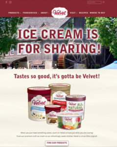 Velvet Ice Cream Website